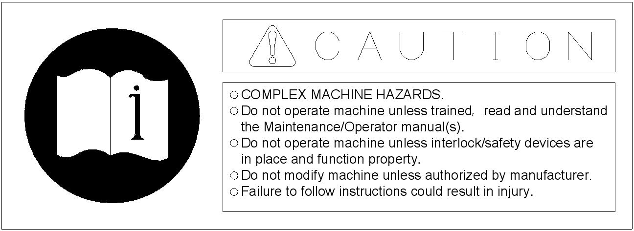 CAUTION plate C on Toshiba Injection Molding Machines