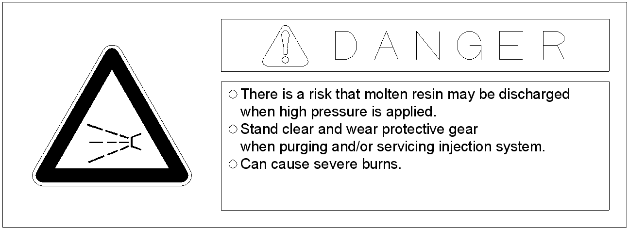 DANGER plate A on Toshiba Injection Molding Machines