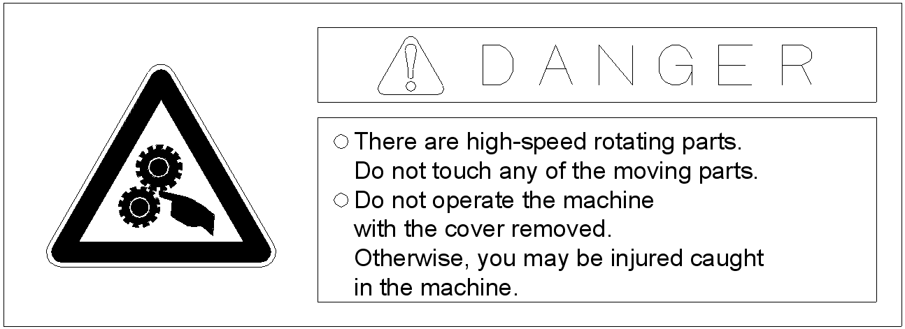 DANGER plate D on Toshiba Injection Molding Machines