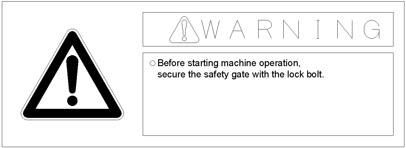 WARNING plate G on Toshiba Injection Molding Machines