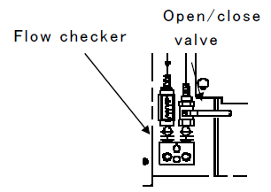 flow checker on non-operation side of the toshiba injection machine