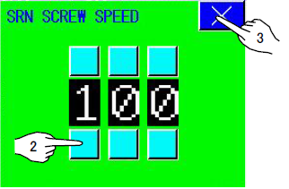 screw speed setting screen and process